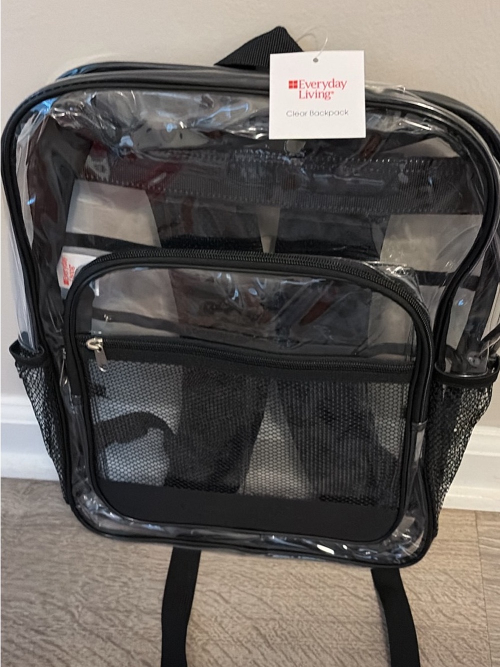 Everyday Living Clear Backpack in Black Trim